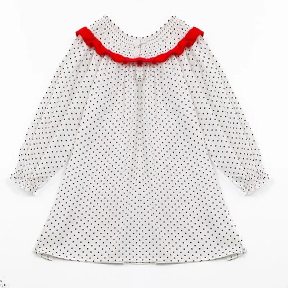 Valentine's Day Smocked Sequin Heart Long Sleeve Dress - Picture 5 of 6